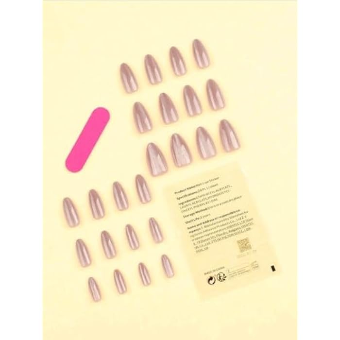 24pcs Nails Medium Nude Cat - Image 3